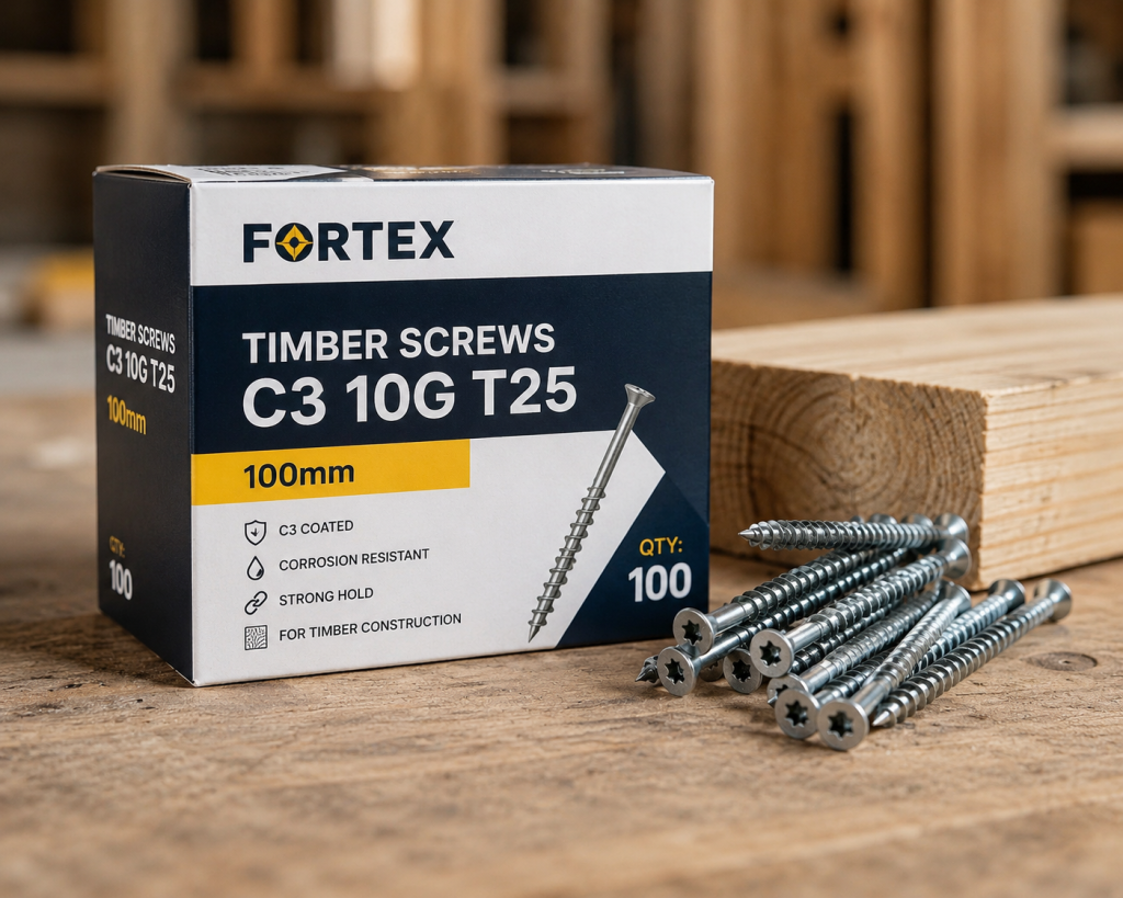 Timber screws C3 10G T25 - 100mm