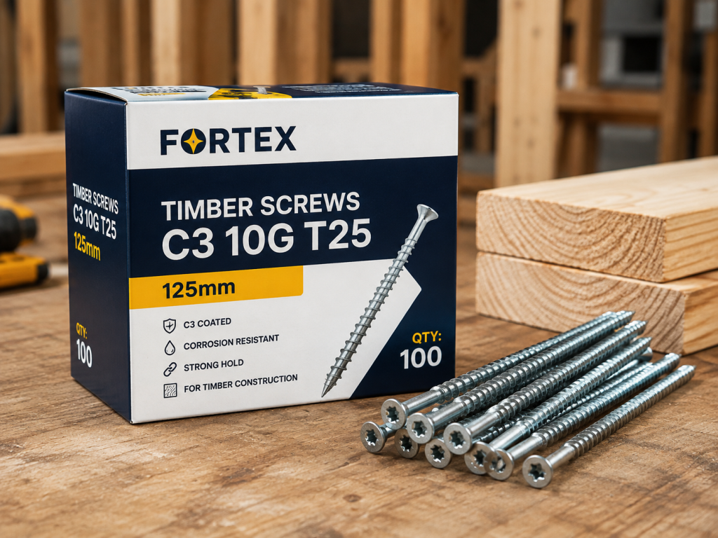 Timber Screws C3 10G T25 - 125mm