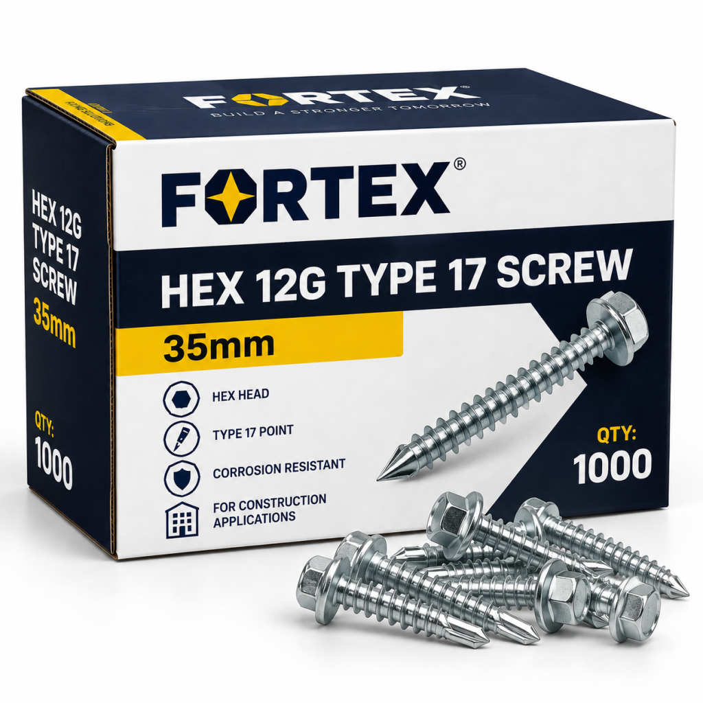 Fortex Hex 12G Type 17 Screw (BOX1000) - 35mm