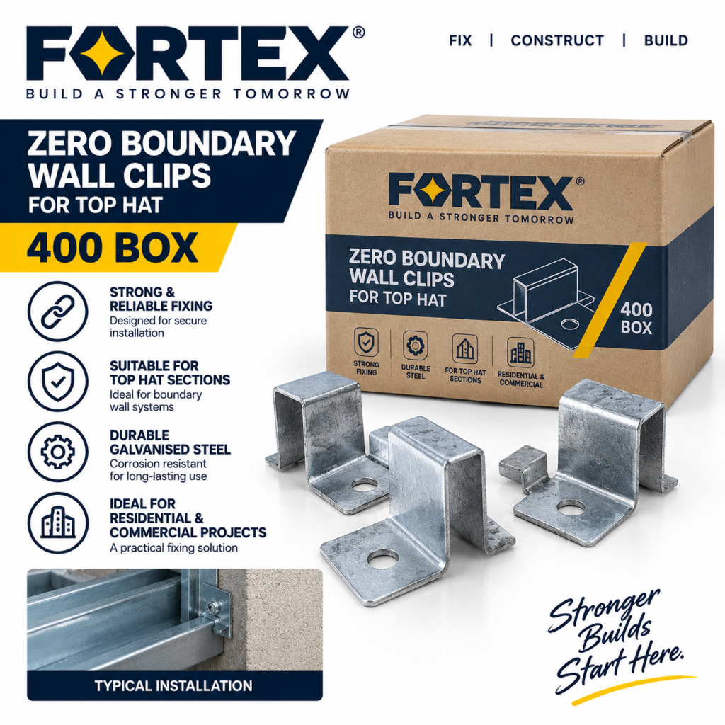 Zero Boundary Wall Clips For Top Hat (400BOX)