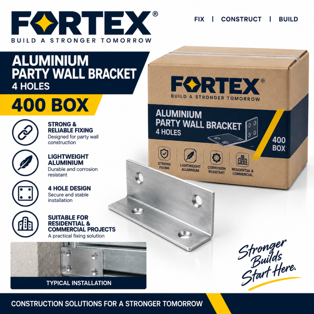 Aluminium Party Wall Bracket 4 Holes (BOX400)
