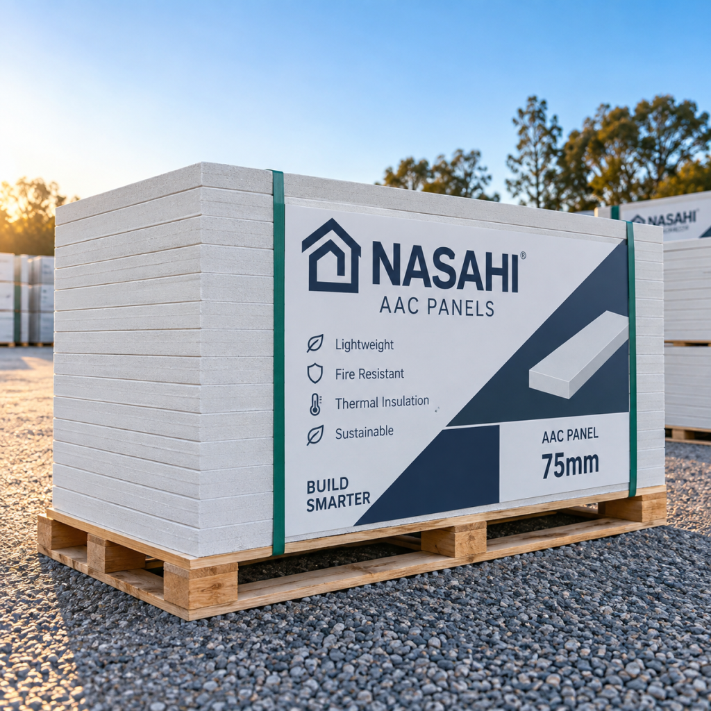 AAC Nasahi panel 75mm Per M Sq. - 600mm Wide